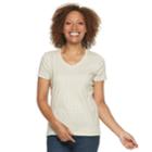 Petite Croft & Barrow&reg; V-neck Tee, Women's, Size: Xs Petite, Med Beige