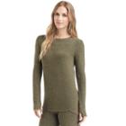 Women's Cuddl Duds Soft Knit Long Sleeve Top, Size: Small, Dark Green