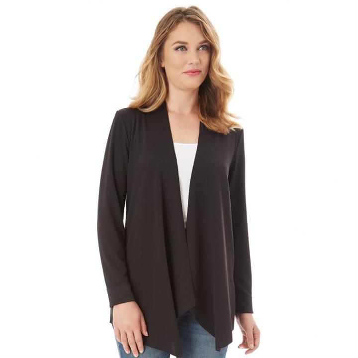 Petite Apt. 9&reg; Flyaway Cardigan, Women's, Size: M Petite, Black