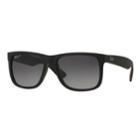 Ray-ban Justin Rb4165 55mm Rectangle Gradient Polarized Sunglasses, Adult Unisex, Dark Grey