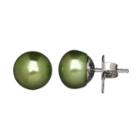 Freshwater By Honora Dyed Freshwater Cultured Pearl Sterling Silver Stud Earrings, Women's, Green