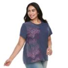 Plus Size Sonoma Goods For Life&trade; Graphic Crewneck Tee, Women's, Size: 1xl, Dark Blue