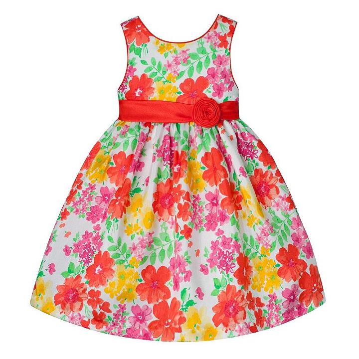 Girls 7-16 American Princess Coral Floral Dress, Girl's, Size: 12, White Oth