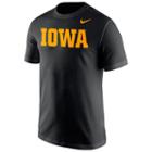 Men's Nike Iowa Hawkeyes Wordmark Cotton Tee, Size: Small, Black