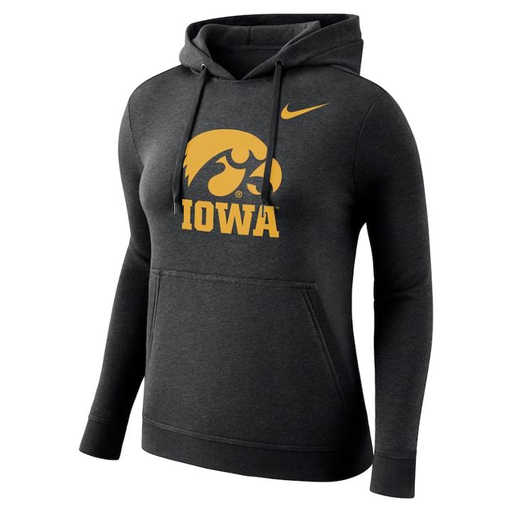 Women's Nike Iowa Hawkeyes Fleece Hoodie, Size: Medium, Black