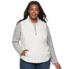 Plus Size Croft & Barrow&reg; Classic Quilted Vest, Women's, Size: 2xl, White