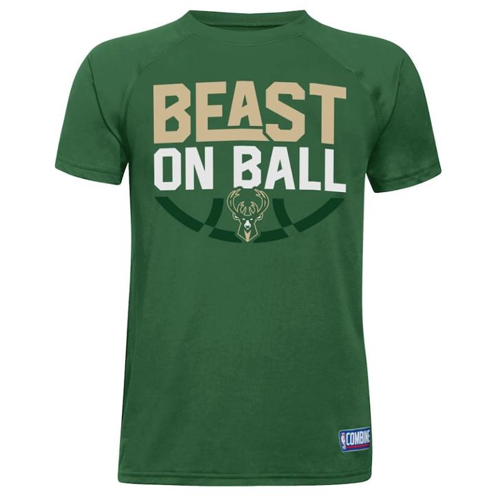 Boys 8-20 Under Armour Milwaukee Bucks Beast On Ball Tee, Size: Medium, Dark Green