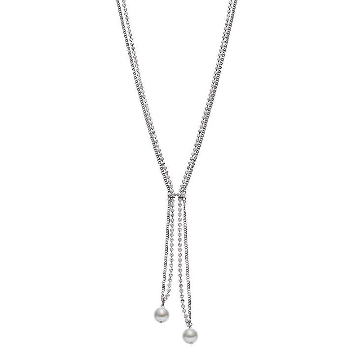 Simply Vera Vera Wang Double Strand Bolo Necklace, Women's, White