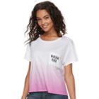 Juniors' Grayson Threads Weekend Pocket Dip-dyed Boxy Tee, Teens, Size: Medium, Natural