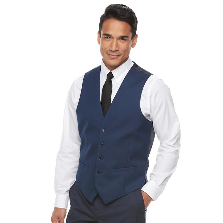 Men's Apt. 9&reg; Premier Flex Slim-fit Suit Vest, Size: Small, Blue