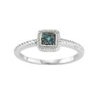 Sterling Silver Blue Diamond Accent Twist Halo Ring, Women's, Size: 8