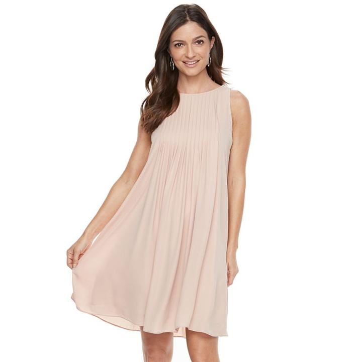 Women's Hope & Harlow Sleeveless Pleated Chiffon Dress, Size: 6, Dark Red