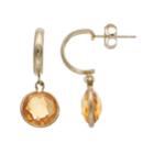 10k Gold Citrine Semi-hoop Earrings, Women's, Yellow