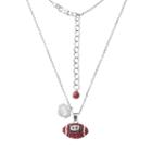 Mississippi State Bulldogs Sterling Silver Team Logo & Crystal Football Pendant Necklace, Women's, Size: 18, Multicolor