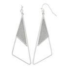 Glitter Triangle Nickel Free Drop Earrings, Women's, Silver