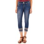 Juniors' Wallflower Luscious Curvy Crop Skinny Jeans, Teens, Size: 7, Purple Oth
