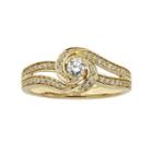 Diamond Swirl Engagement Ring In 10k Gold (3/8 Ct. T.w.), Women's, Size: 5.50, White