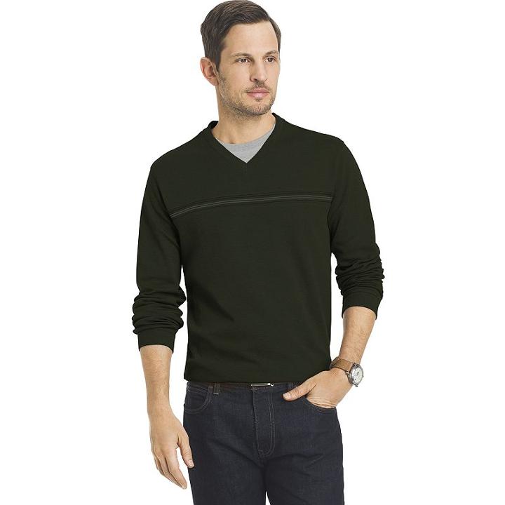 Men's Van Heusen Mock-layered Classic-fit V-neck Tee, Size: Large, Green Oth