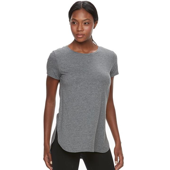 Women's Tek Gear&reg; High Slit Tunic Tee, Size: Large, Black