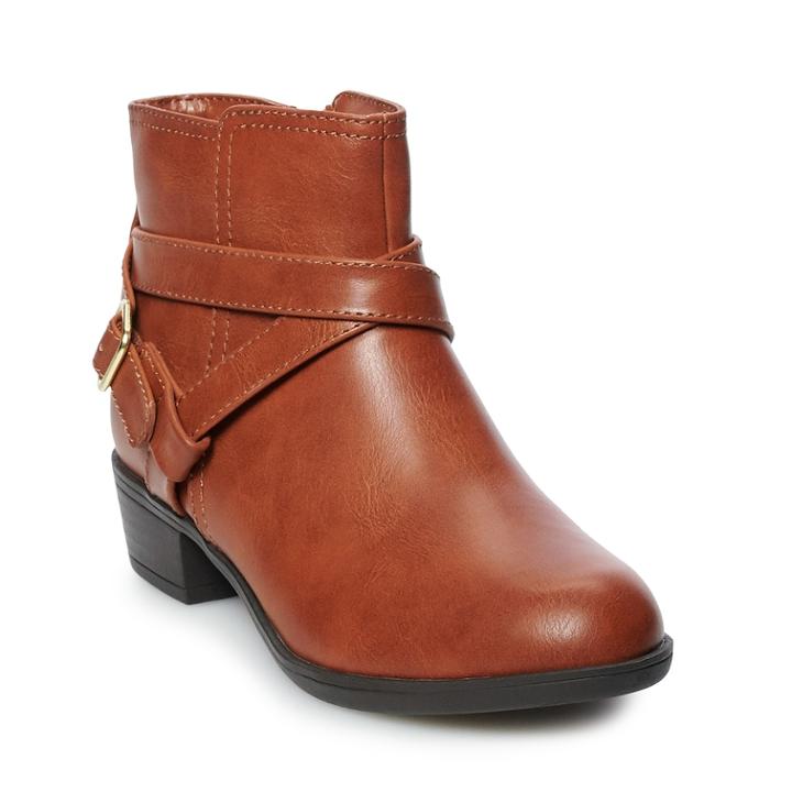 So&reg; Carisa Girls' Ankle Boots, Size: 4, Red