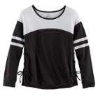 Girls 7-16 & Plus Size So&reg; Lace-up Side Tee, Size: 18 1/2, Black
