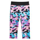 Girls 4-14 Jacques Moret Shiny Camo Capri Dance Pants, Size: Small, Brown Over