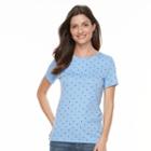 Croft & Barrow, Women's &reg; Essential Crewneck Tee, Size: Xxl, Blue (navy)