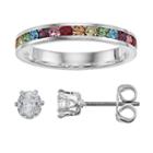 City By City Ring & Stud Earring Set, Women's, Size: 8, Ovrfl Oth