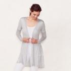 Women's Lc Lauren Conrad Scallop Lace Cardigan, Size: Small, Grey Other