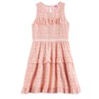 Disney D-signed Girls 7-16 Crochet Tiered Dress, Size: Small, Brt Pink