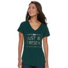 Women's Apt. 9&reg; V-neck Graphic Tee, Size: Xxl, Green