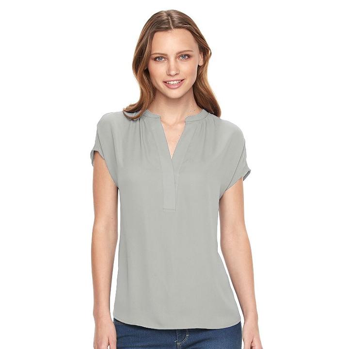 Women's Apt. 9&reg; Crepe Blouse, Size: Xl, Grey