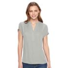 Women's Apt. 9&reg; Crepe Blouse, Size: Xl, Grey