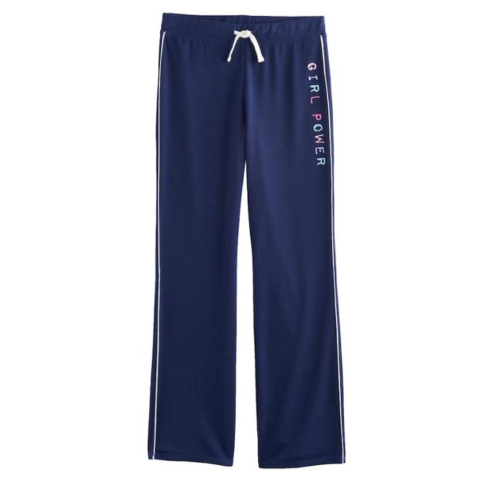 Girls 7-16 So&reg; Striped Athletic Pants, Size: 10, Blue (navy)