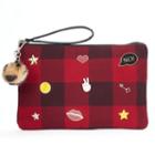 So&reg; Buffalo Plaid Pin Wristlet, Women's, Dark Pink