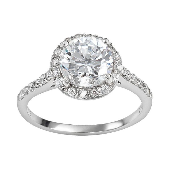 Sophie Miller Sterling Silver Cubic Zirconia Frame Ring, Women's, Size: 6, White
