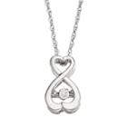 Dancing Love Diamond Accent Sterling Silver Infinity Heart Pendant Necklace, Women's, White