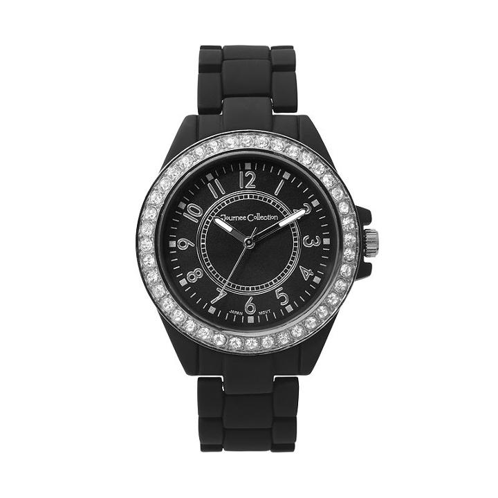 Journee Collection Women's Stainless Steel Watch, Black