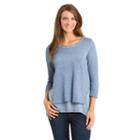 Women's Haggar Mock-layer Sweater, Size: Large, Blue (navy)