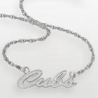 Logoart Chicago Cubs Sterling Silver Script Necklace, Women's, Size: 18, Grey