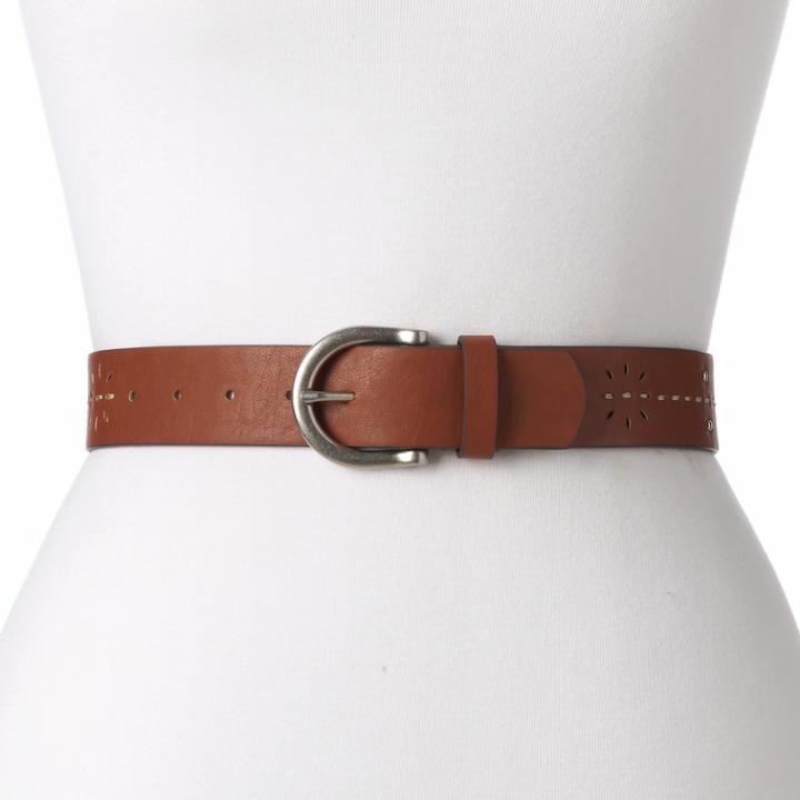Women's Relic Stitched & Perforated Belt, Size: Small, Red/coppr (rust/coppr)