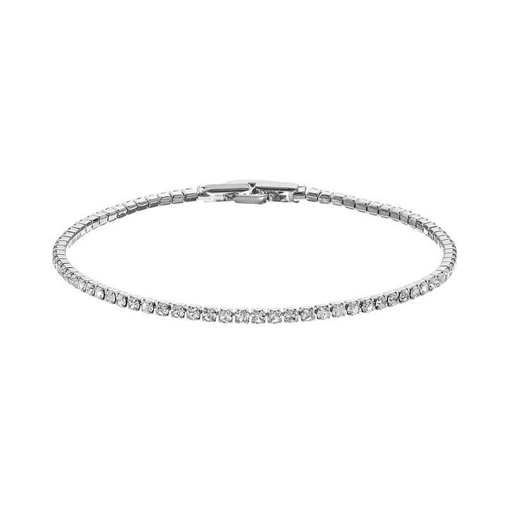 Duchess Of Dazzle Crystal Silver Tone Bracelet, Women's, White