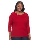 Plus Size Napa Valley Textured Sweater, Women's, Size: 2xl, Red Other