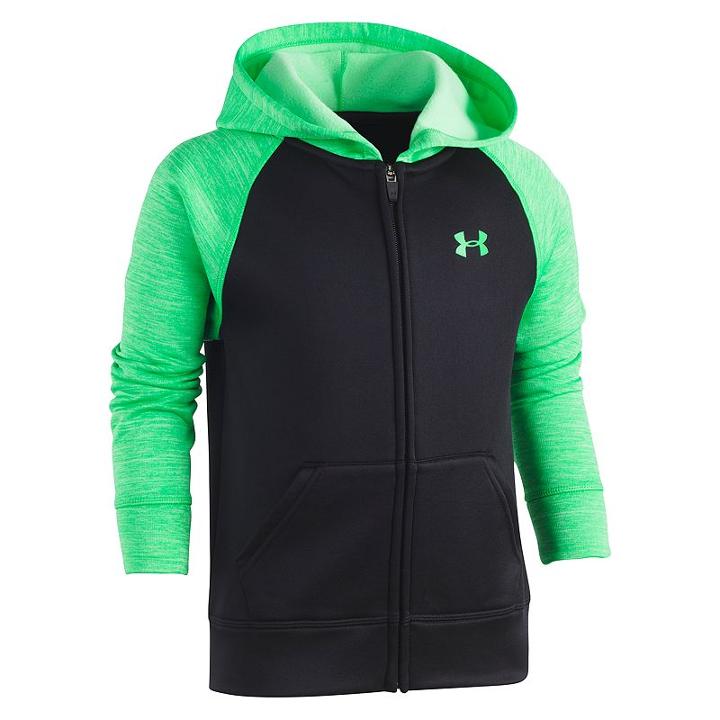 Boys 4-7 Under Armour Logo Zip Raglan Hoodie, Size: 7, Black