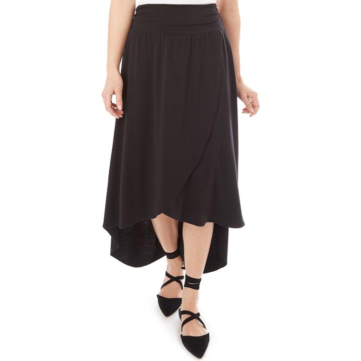 Juniors' Iz Byer Solid Wrap Maxi Skirt, Teens, Size: Small, Black
