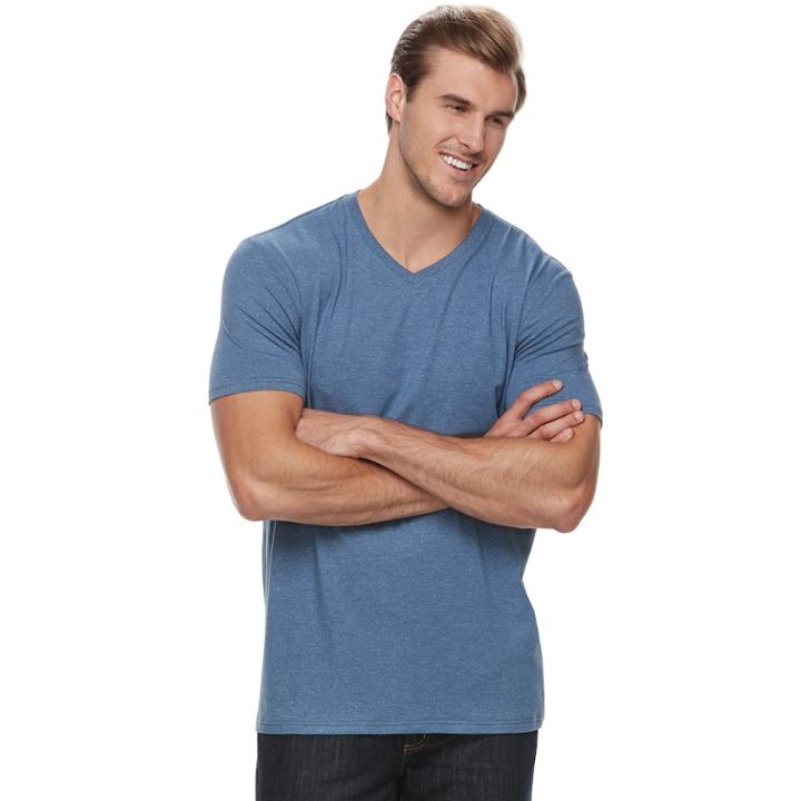 Big & Tall Sonoma Goods For Life&trade; Supersoft Stretch V-neck Tee, Men's, Size: 3xl Tall, Blue (navy)