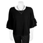 Juniors' Plus Size Iz Byer California Ruffle Sleeve Top, Teens, Size: 3xl, Black