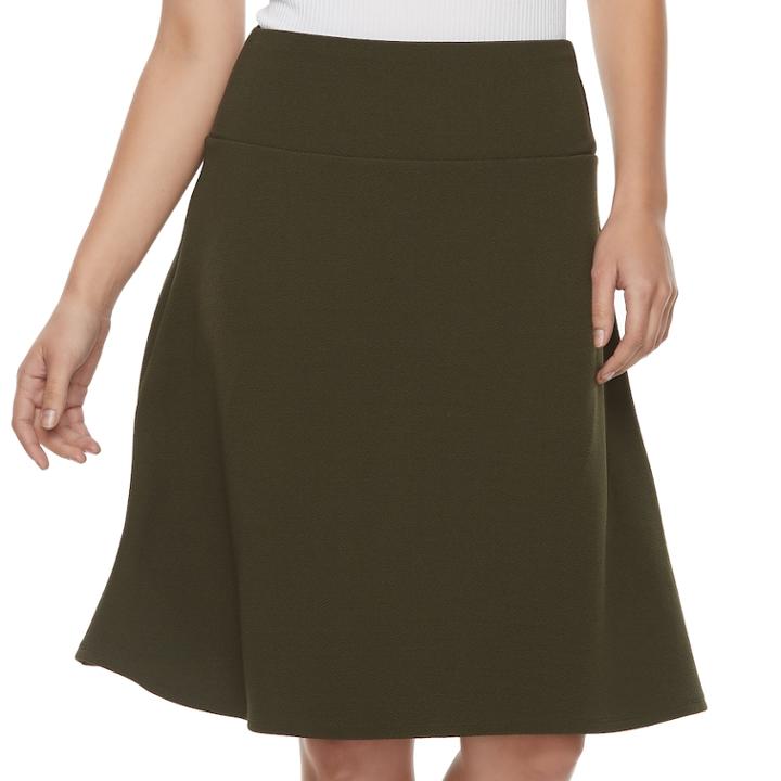Women's Apt. 9&reg; Slimming A-line Skirt, Size: Large, Green