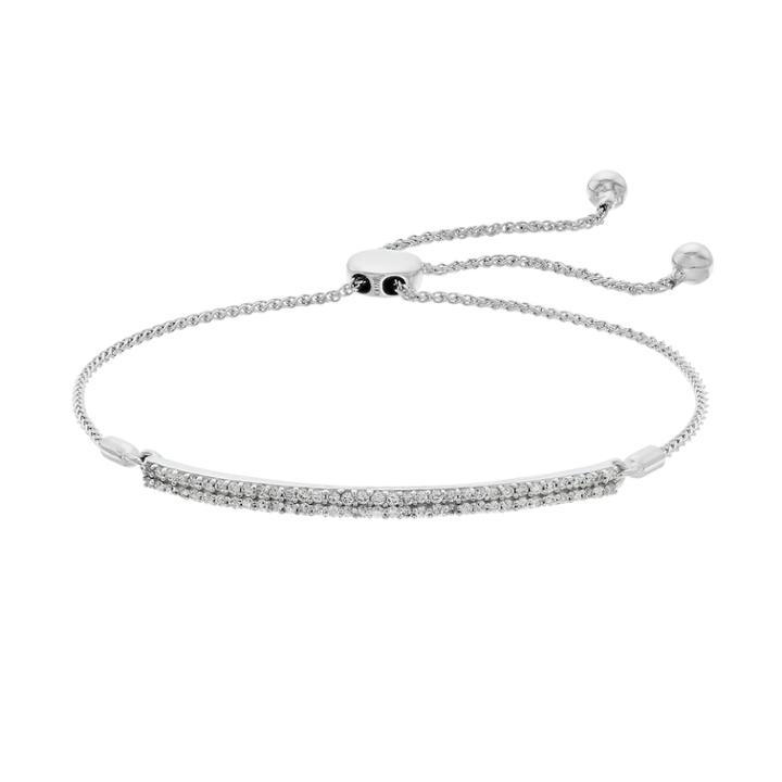 10k White Gold 1/2 Carat T.w. Diamond Bolo Bracelet, Women's