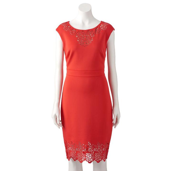 Women's Chaya Cut-out Sheath Dress, Size: 10, Red